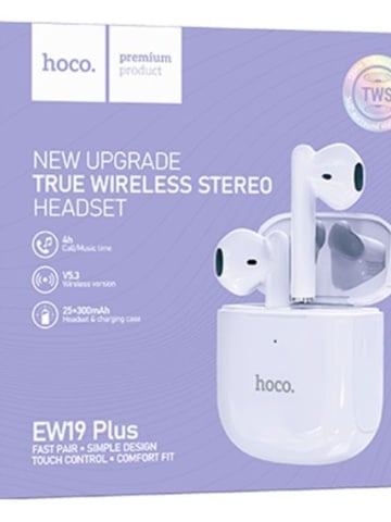 Hoco EW19 Plus - Casti Wireless, Ear Buds, Bluetooth 5.3, 180h StandBy, 300mAh, Delighted, Violet - Img 1