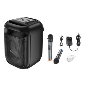 Hoco HA13 - Boxa Portabila, BT, 1x60W, 2 microfoane Wireless, TF card, USB, Negru - Img 5