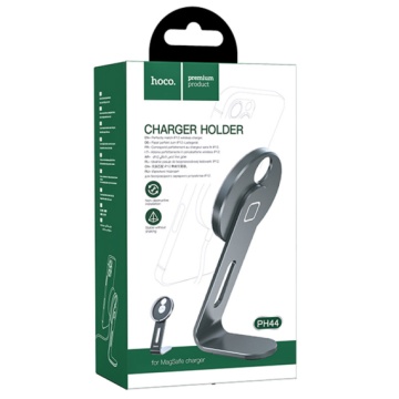 Hoco PH44 - Suport Birou, Magnetic, pentru incarcator MagSafe, Desktop Stand, Argintiu - Img 3