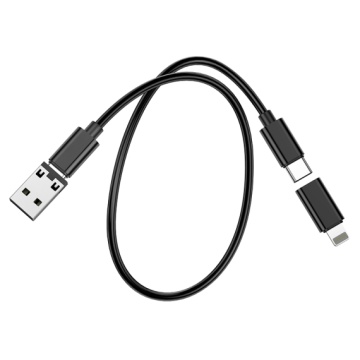 Hoco U114 - Set Travel, Multi Cable, 3A, USB-C + adaptoare MicroUSB-A/Lightning/USB-A-A, cheita SIM, Treasure, Negru - Img 4