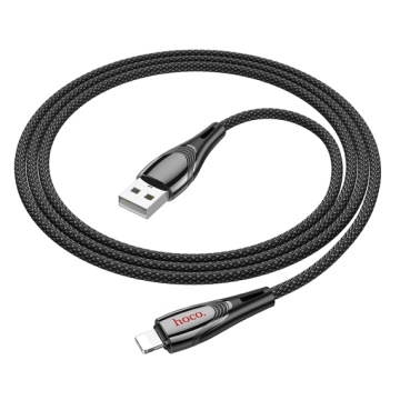 Hoco U133 - Cablu Date si Incarcare, USB la Lightning, 2.4A, Braided, 1.2m, Negru - Img 4
