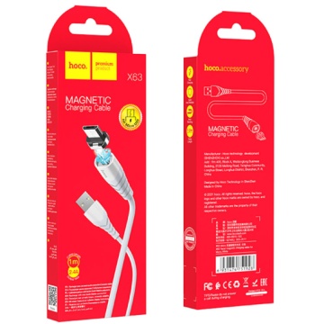 Hoco X63 - Cablu Date si Incarcare, USB la MicroUSB, 18W, 2.4A, 1m, Alb - Img 1