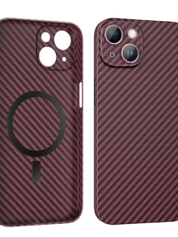 Husa Hoco - iPhone 14 Plus, MagSafe, Carbon, Thin, Bordo - Img 3