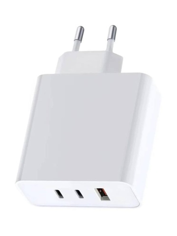 Incarcator 65W, 3 Porturi, 2x USB-C 1x USB-A, Alb - Img 1