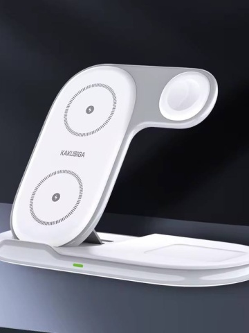 Incarcator Wireless, 15W, Qi Charging, Fast Charging, tip Stand, Alb - Img 3