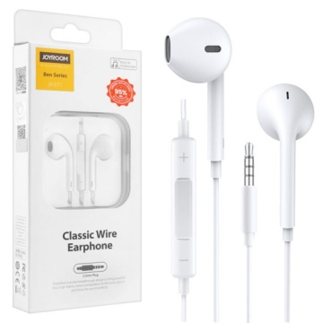 Joyroom JR-EP1 - Casti cu Fir, In Ear, 3.5mm, 1.2m, Mic & Volume Key, HiFi, Alb - Img 2