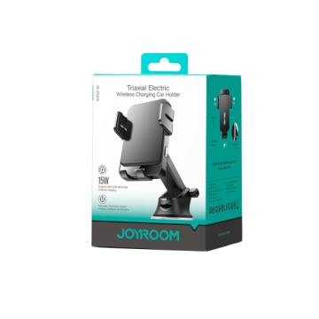 Joyroom R-ZS219 - Suport Auto cu incarcare Wireless, 15, fixare dubla, montaj Bord, Magnetic, AutoSense, MultiAngle, Negru - Img 1