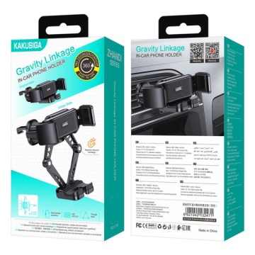 Kaku KSC-1156 - Suport Auto, montaj Ventilatie, cleme laterale, 360°, AutoGravity, PullClip, Negru - Img 1