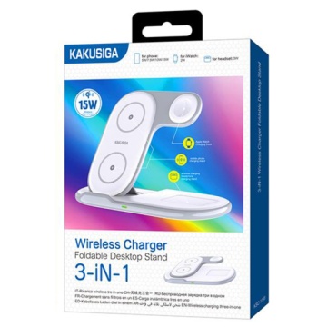 Kaku KSC-1358 - Incarcator Wireless, 15W, Qi Charging, Fast Charging, tip Stand, Alb - Img 2