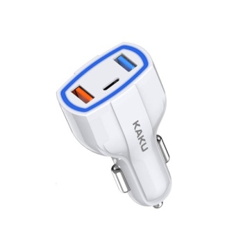 Kaku KSC-485 - Incarcator Auto, 20W, 1xUSB-C, 2xUSB-A, PD, QC 3.0, Alb - Img 2