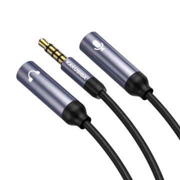 Kaku KSC-570 - Cablu, Audio Y Splitter, 2x Jack 3.5mm (F) - la Jack 3.5mm (M) - 27cm, Negru - Img 2