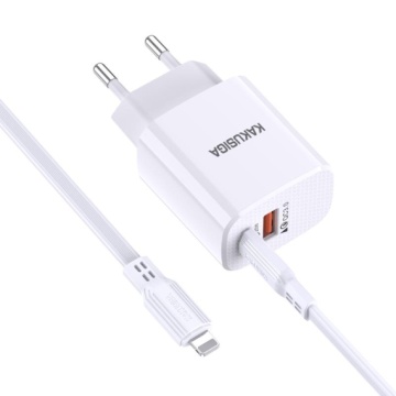 Kaku KSC-925 - Incarcator Retea + Cablu Lightning, 1m, PD20W, 1xUSB-C, 1xUSB-A, Alb - Img 4