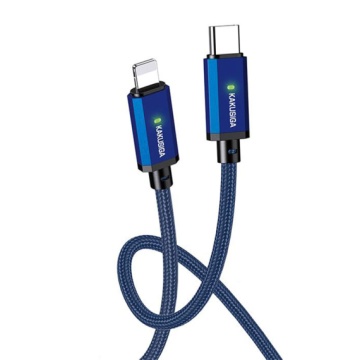 Kaku KSC-967 - Cablu Date si Incarcare, Type-C la Lightning, PD27W, QC3.0, 1m, Albastru - Img 2