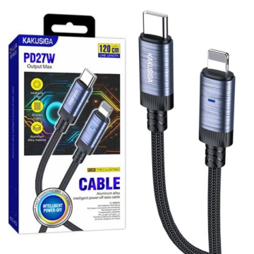 Kaku KSC-972 - Cablu Date si Incarcare, USB la Lightning, 3A, Smart On-Off, Braided, 1m, Negru - Img 1