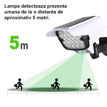 Lampa solara tip camera, Incarcare Solara, LED, Cu senzor de miscare, Alb - Img 3