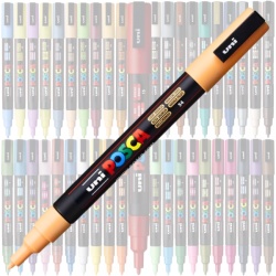 M861 - Marker UNI Posca PC-3M, varf rotund, 0.9-1.3mm, portocaliu deschis - Img 2