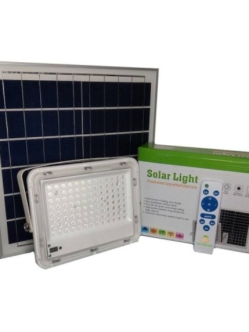Proiector cu panou solar stradal cu lupa 100W Pexor 6LED Clasa A, Control inteligent Wireless, Telecomanda și Suport inclus, Alb - Img 4