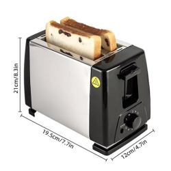 Raf R262 – Prajitor de paine 750W, 6 trepte prajire, 2 sloturi, tava detasabila, negru-argintiu - Img 5