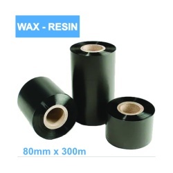 Ribon transfer termic 80x300 m ceara-rasina (Wax-Resin), INK OUT, diametru interior 1", Ambalare CUTIE 1 role - Img 1