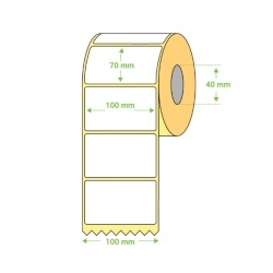 Role etichete autoadezive termice Ecothermal (TH) 100x70 mm, 555 etichete/rola, Ambalare CUTIE 20 role - Img 2