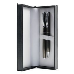 S1399 - Set cadou stilou + pix Cresco Classic, corp metalic grafit argintiu, - Img 1