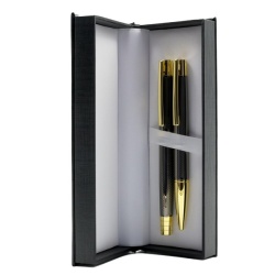 S2266 - Set cadou stilou + pix Cresco elegant E850054, corp metalic grafit clips auriu, - Img 1