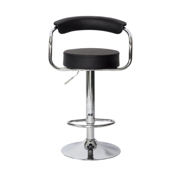 Scaun Bar, Salon, Coafor, Reglabil 360° Hidraulic, 51lx82-105h cm, Negru - Img 1