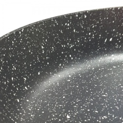 Tigaie universala ZILAN, 20cm, aluminiu interior marmura ecologica Non Stick, maner soft touch, ZLN0904, negru - Img 2
