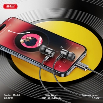 XO EP81 - Casti cu Fir, In Ear, USB-C, 1.2m cablu, Digital, Negru - Img 4