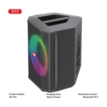 XO F53 - Boxa Portabila Bluetooth 5.0 40W 3600mAh RGB Microfon Negru - Img 3