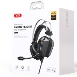 XO GE-07 – Casti gaming cu fir Over Ear 3.5mm + USB-A, 1.2m, negru - Img 1