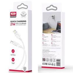 XO NB-Q236A - Cablu Date si Incarcare, Type-C la Lightning, PD27W, QC3.0, Braided, 1m, Alb - Img 2