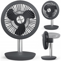 Zilan ZLN4000 – Ventilator portabil reincarcabil USB, 18 cm, 4 viteze, gri - Img 1