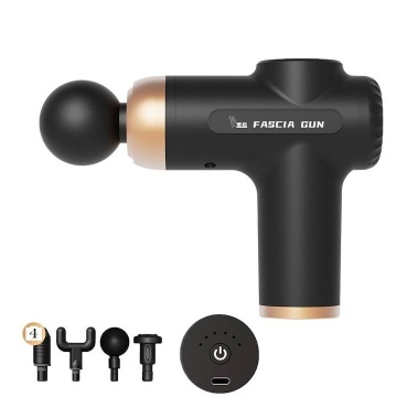 Aparat pentru Masaj, Tip pistol, 4 Capete Interschimbabile, Pentru Gat, Spate, Maini, Picioare, Anti Celulita, Negru - Img 2