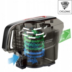 Aspirator fara sac 750W Zilan ZLN3512, filtrare ciclonica, teava inox telescopica, perii multiple, negru/rosu - Img 6
