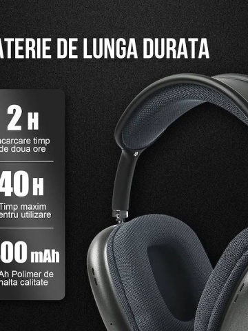 Casti Wireless Smartix P9 Pro max, Negru - Img 2