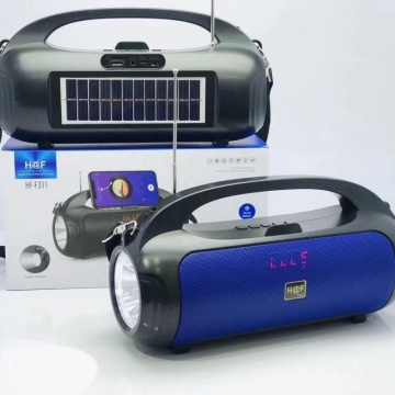 F311 - Boxa Radio Portabilă, Încărcare Solară, Lanternă, Bluetooth, Card, USB-A, AUX, Albastru - Img 1