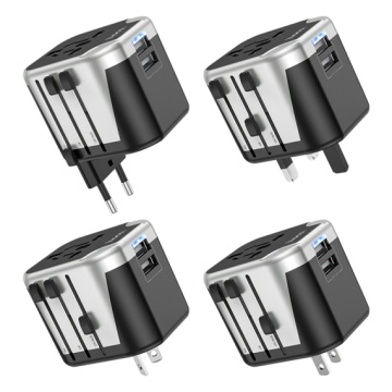 Hoco AC5 - Convertor Priza, 2xUSB-A, Adaptor Universal, EU/UK/US/AUS, Negru - Img 2