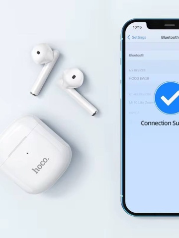 Hoco EW19 Plus - Casti Wireless, Ear Buds, Bluetooth 5.3, 180h StandBy, 300mAh, Delighted, Alb - Img 2