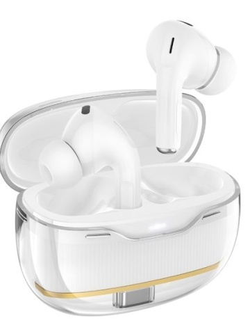 Hoco EW54 - Casti Wireless, Ear Buds, Bluetooth 5.3, Baterie 300mAh, Rayo, Alb - Img 4