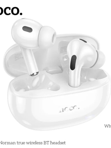 Hoco EW60 - Casti Wireless, Ear Buds, Bluetooth 5.3, Baterie 150h StandBy, 300mAh, HiFI, Norman, Alb - Img 2
