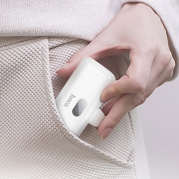 Hoco J116 - Baterie Externa, PowerBank, afisaj digital, conector Lightning, Compact Size, 5000mAh, 5V/2A, Alb - Img 4