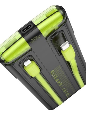 Hoco J27A - Baterie Externa, PowerBank, USB-C, Baterie 10000mAh,Mini-cabluri color, 5V, Display LED, Negru - Img 4