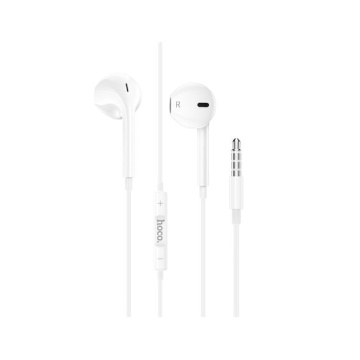Hoco M101 - Casti cu Fir, In Ear, 3.5mm, 1.2m, Mic & Volume Key, HiFi, Alb - Img 2