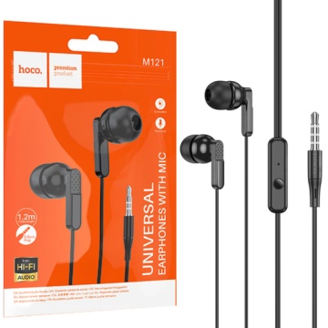 Hoco M121 - Casti cu Fir, In Ear, 3.5mm, 1.2m, Mic & Volume Key, HiFi, Negru - Img 2