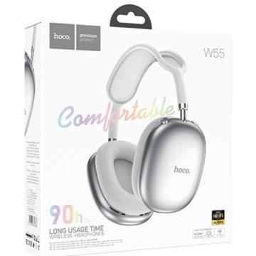 Hoco W55 - Casti Wireless, Over Ear, Bluetooth 5.4, 200h StandBy, TF Card, Gri - Img 3