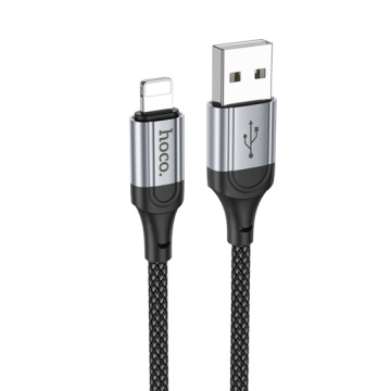 Hoco X102 - Cablu Date si Incarcare, USB la Lightning, 2.4A, Braided, 1.2m, Negru - Img 2