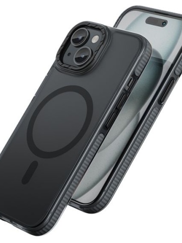 Husa Hoco AS2 - iPhone 15, MagSafe, GripEdge, Matte, Negru - Img 1