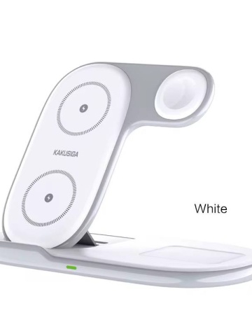 Incarcator Wireless, 15W, Qi Charging, Fast Charging, tip Stand, Alb - Img 1
