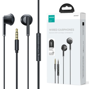 Joyroom JR-EW07 - Casti cu Fir, In Ear, 3.5mm, 1.2m, Mic & Volume Key, HiFi + Husa, Negru - Img 1